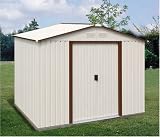 DuraMax Model 50131 8x6 Titan Metal Shed, brown trim