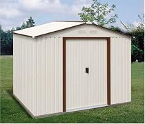 DuraMax Model 50131 8x6 Titan Metal Shed, brown trim
