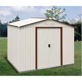 DuraMax Model 50131 8x6 Titan Metal Shed, brown trim