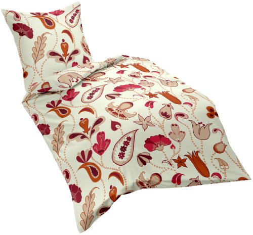 Fleuresse Milano 112812 Fb. 4 Mako-Satin-Bettw&auml;sche / 155 x 220 cm, rot