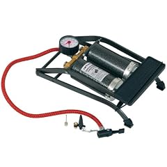 Cartrend 50139 Fussluftpumpe 2 Stahlzylinder a' 12 cm, 7-bar-Manometer, mit T�V/GS