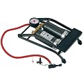 Cartrend 50139 Fussluftpumpe 2 Stahlzylinder a' 12 cm, 7-bar-Manometer, mit T�V/GS