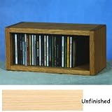 Solid Oak CD Floor Shelf or Wall Mount Cabinet - 1 Shelf - Holds 32 CDs (Unfinished) (6.75"H x 14.5"W x 6.75"D)