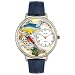 Whimsical Watches Unisex U0810010 Fishing Navy Blue Leather Watch