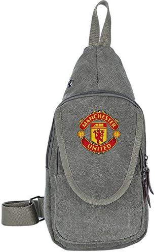 KKplie Manchester United Cool Outdoor Sports Casual Canvas Unbalance Backpack Crossbody Sling Bag Shoulder Bag Chest Bag