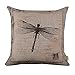 LINKWELL 45 * 45cm Retro Vintage Dragonfly Linen Cushion Cover Postmark