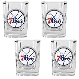 NBA Philadelphia 76ers Four Piece Square Shot Glass Set