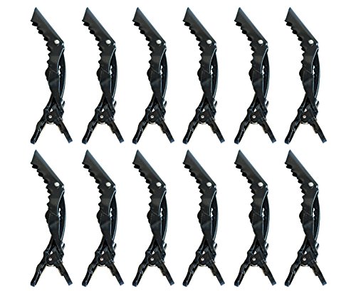 20-Pack Salon Croc Clips (Black) - Value-pack -Great for Styling, Cutting, Coloring, Perming Hair