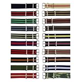 18mm NATO-Style Nylon Watch Band Straps - 20 Colors