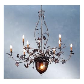 Meyda Tiffany Acorn and Oak Leaves Nine Arm Tiffany Chandelier 69619 by Meyda