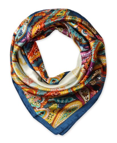 corciova® Women's Designer Square Silk Like Paisley Hair Scarves 35x35 Gift