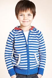 Pure Cotton Hooded Striped Cardigan
