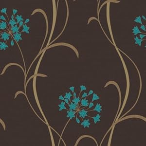 Teal Wallpaper on Arthouse Mia Motif Chocolate Teal Wallpaper 599706 Amazon Co Uk