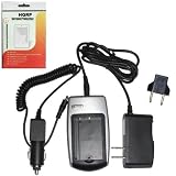 HQRP Replacement Battery Charger for Hitachi DZ-GX20, DZ-GX20A, DZ-GX20E Digital DVD Camcorder (incl. Car and Wall USA / Euro Plug Adapters) plus HQRP Screen Protector