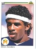 1990 Upper Deck # 13 Deion Sanders New York Yankees / MLB Baseball Card in Protective Display Case!