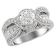 14K White Gold Diamond Engagement Ring Semimount - 0.75 Ct. - CENTER STONE NOT INCLUDED