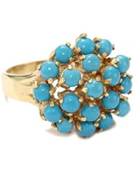 Alberto Juan "Prohibition Cocktail Ring" Vermeil Turquoise Cluster Ring