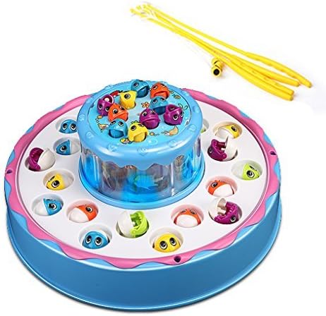 Electric Fishing Board Game Double Layers Rotating Toy with Light Music and 30pcs fishes for Kids 3 Years Old and Up by Yole Star
