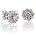 14k White Gold Pink and White Diamond Cluster Earrings (1.12 cttw)