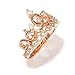 Guliette Verona Sterling Silver Crown Ring/Princess Ring (Rose Gold Plated)