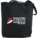 Canvas Tote Bag Black  Brush Plymouth  Montserrat Capital
