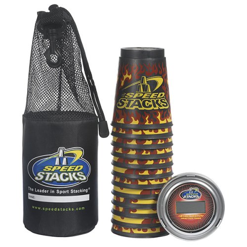 Speed Stacks Wild Cups with Timer - Black with Flames