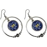 NCAA McNeese State Cowboys Ladies Double Hoop Crystal Dangle Earrings