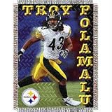Troy Polamalu #43 Pittsburgh Steelers NFL Woven Tapestry Throw Blanket (48x60)
