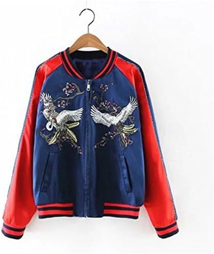 Changde360 Warm New spring/fall women white crane/flower embroidered jacket 2016 long sleeve Catwalk bomber fashion zipper casual baseball coat Soft