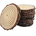 10pcs Wood Slices 4-4.7 inch Unfinished Natural with Tree Bark Diameter Large Circle Rustic Wedding Centerpiece Disc Coasters Christmas Ornaments DIY Woodland Projects Table Chargers