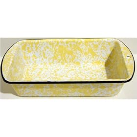 Loaf Pan, Enamelware, Yellow Marble by Crow Canyon Home