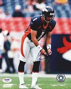 Jason Elam Autographed/Hand Signed 8x10 Photo Broncos PSA/DNA #Q97881