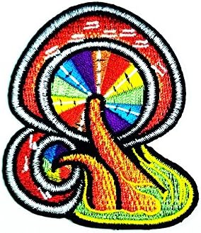 Magic Mushroom Psilocybin Hippie Sign Logo Hippie Retro Biker Jacket T-shirt Vest Patch Sew Iron on Embroidered Badge Custom Patch for Collection with Free Shipping By Botan