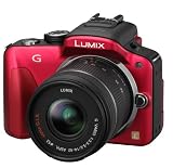 from Panasonic Panasonic Lumix DMC-G3 16.1MP Compact System Camera Kit - Red with 14-42mm Lumix G VARIO f/3.5-5.6 ASPH MEGA OIS Lens Model Red - 14-42mm Lens