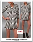 【LNA】【エルエヌエー】Collar Shirtdressボーダーデザインシャツワンピース【予約商品s】