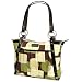 Kailo Chic Women's Pleated Laptop Tote - Mod Green Squares