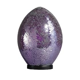 Premier Housewares Large Glass Mosaic Egg Lamp, Purple
