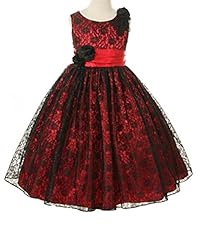 Girls Charmeuse/Polyester Lace Flower-Girl Dress  With a Sash 