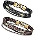 FIBO STEEL Leather Bracelet for Men Braided Wrist Cuff Vintage, 8.5inches