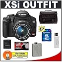 Canon Digital Rebel XSI 12MP Digital SLR Camera (Black) + Canon 18-55mm IS Lens + 16GB Cameta Accessory Kit