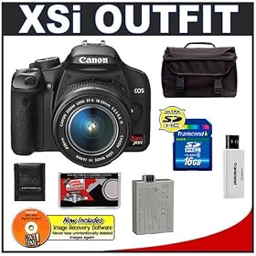 Canon Digital Rebel XSI 12MP Digital SLR Camera (Black) + Canon 18-55mm IS Lens + 16GB... by Canon
