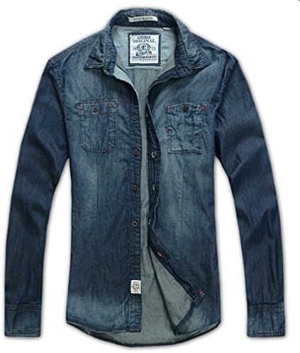 Men's Long Sleeve Shirt, Denim