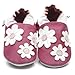 Cherry - Chaussons B�b� en cuir doux - Petites fleures Rose - 0/6 mois