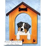 Australian Shepherd (Red Tri) Doghouse Leash Holder