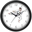 Man doing Karate or Judo No.2 Martial Arts Wall Clock by WatchBuddy Timepieces (Black Frame)