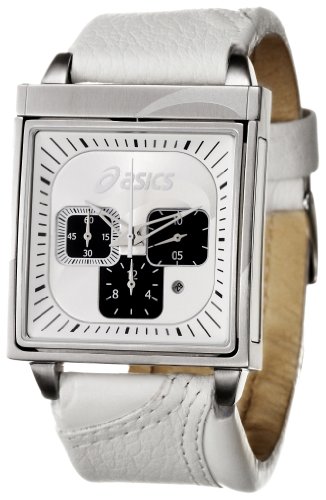 Asics Men’s Chronograph Stainless Steel Case, Leather Strap Chronograph Quartz Watch QA5123201