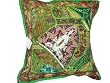 Beaded Zardozi Vintage Sari Decorative Green Floor Pillow Cushion Covers