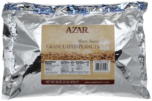 Azar Nut Company Granulated Peanuts (Nut Topping), Oil Roasted, Unsalted, 32-Ounce... by Azar Nut Company