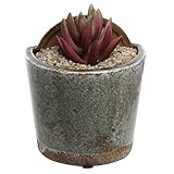 4 inch Mini Rustic Style Wall Mounted Gray Crackle Glazed Ceramic Succulent Plant Pot / Small Hanging Flower Planter