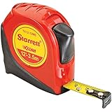 Starrett Exact KTX12-12ME-N ABS Plastic Case Red Measuring Pocket Tape, English/Metric Graduation Style, 12' (3.5m) Length, 0.5" (12.7mm) Width, 0.0625" Graduation Interval